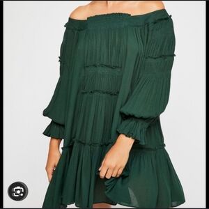 Free People Emerald Green Mini Dress